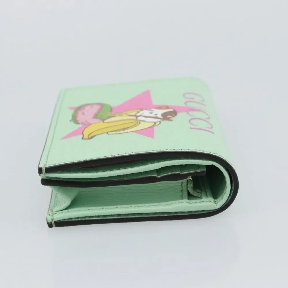 Gucci Leather Bananya Compact Wallet Green